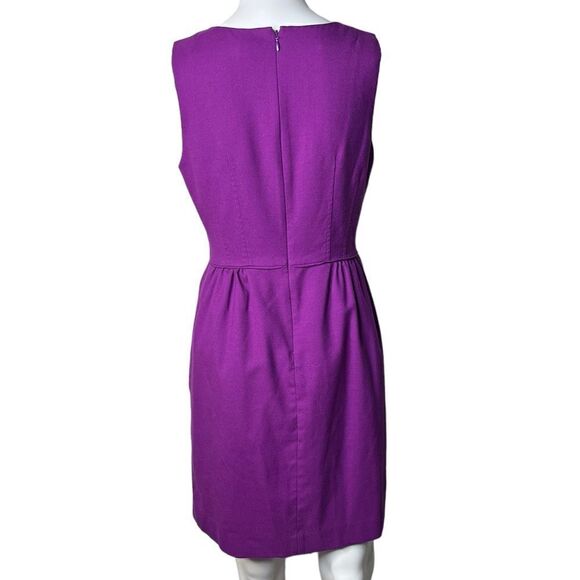 J. Crew Wool Knee Length Shift Dress Dark Purple Size 6 - Picture 3 of 4